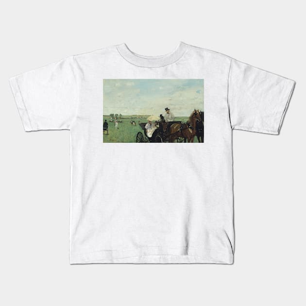 At the Races in the Countryside by Edgar Degas Kids T-Shirt by Classic Art Stall